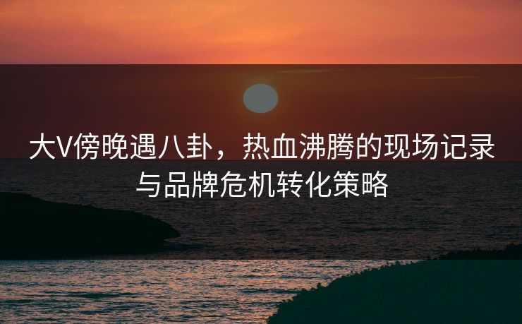 大V傍晚遇八卦,热血沸腾的现场记录与品牌危机转化策略 大V傍晚遇八卦,热血沸腾的现场记录与品牌危机转化策略